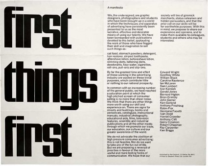 First things First manifesto 1964